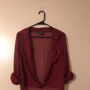 About A Girl Los Angeles Sheer Chiffon Blouse